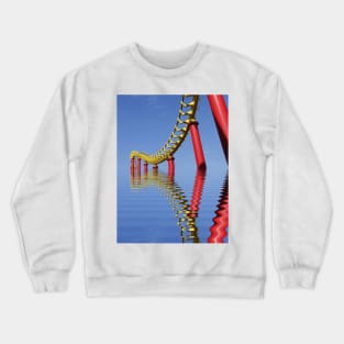 vivid red roller coaster on clear cloudless blue sky background Crewneck Sweatshirt